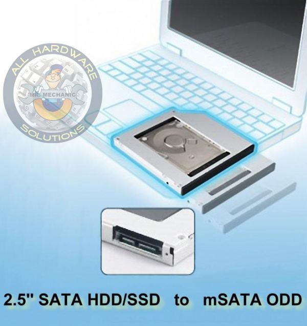 Adaptor HDD Caddy universal laptop, unitate optica - HDD/SSD, SATA, 12.7mm