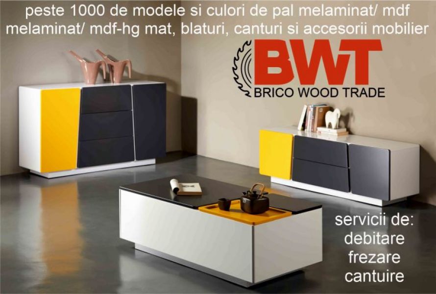 Brico Wood Trade - servicii prelucrare MDF si  pal melaminat, accesorii mobila.