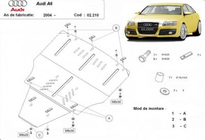 Scut motor metalic Audi A6 ptr. modele dupa 2004