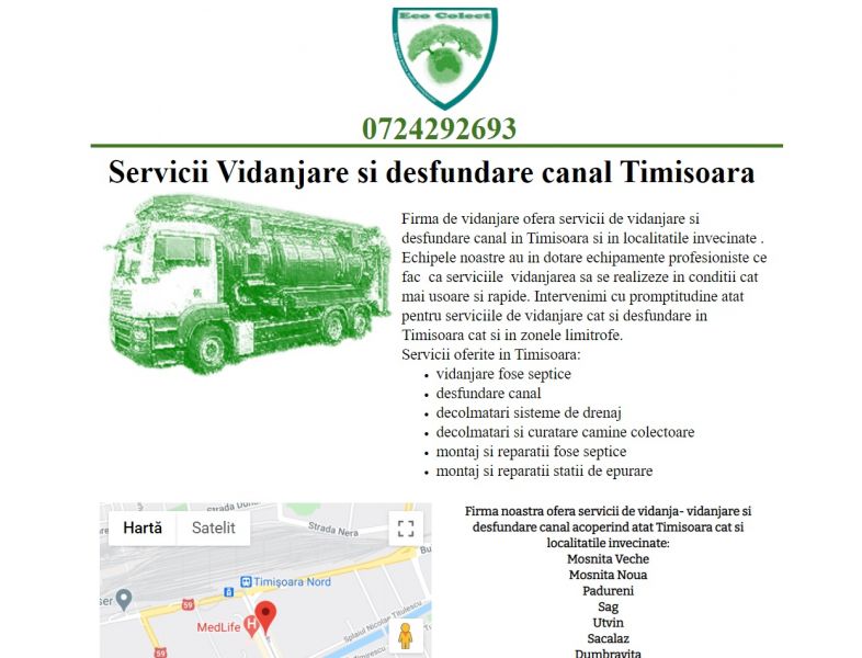 Vidanja Timisoara | servicii vidanjare Timisoara 