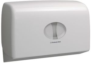 Dozator profesional hartie igienica mini jumbo twin alb Aquarius