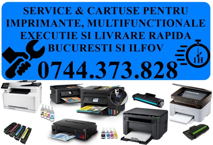 Service sau cartuse imprimante si copiatoare in  Zurbaua 0744373828.