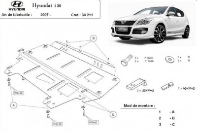 Scut motor metalic Hyundai I30 produs nou