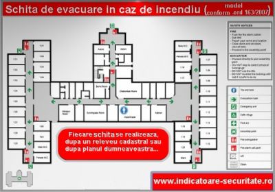 schita de evacuare in caz de incendiu