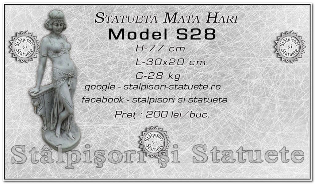 Statueta Mata Hari din beton model S28.