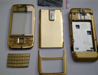 Carcasa Nokia E66 GOLD ( AURIE ) ORIGINALA COMPLETA SIGILATA