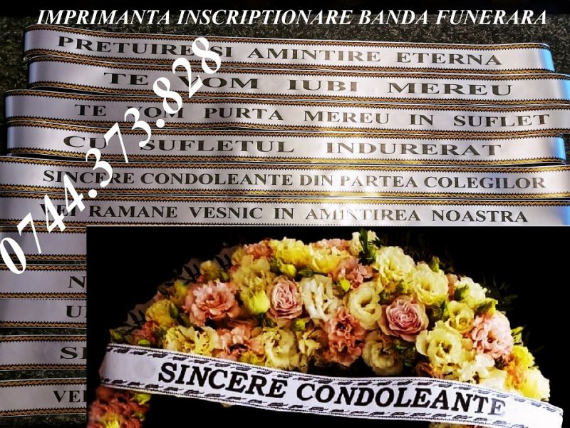 Imprimanta scriere panglica funerara ,florala
