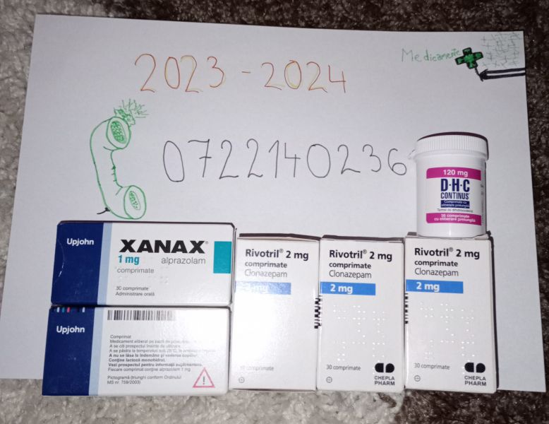 0722140236 VAND XANAX 1MG, RIVOTRIL 2MG, DHC 120MG