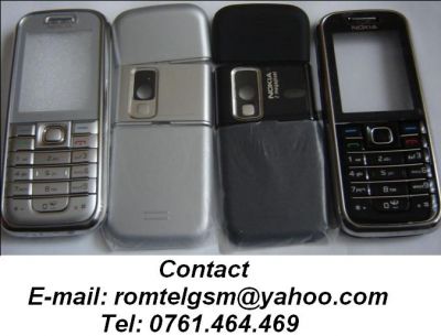 Carcasa Nokia 6233 SILVER SI BLACK ORIGINALA COMPLETA SIGILATA