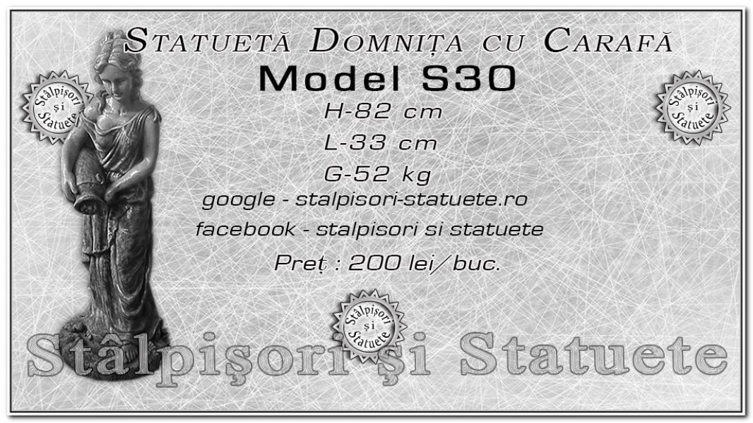 Statueta domnita cu cararfa din beton model S30.