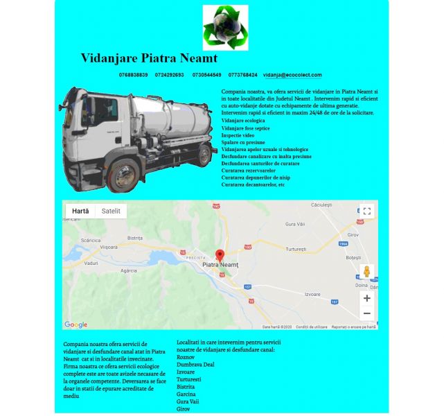 Vidanjare Piatra Neamt | servicii vidanjare Piatra Neamt 