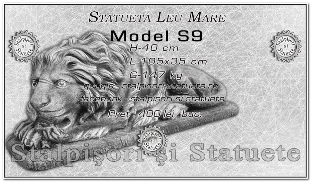 Statueta leu mare din beton model S9.