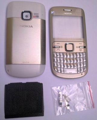 Carcasa Nokia C3 GOLD ( AURIE ) ORIGINALA COMPLETA SIGILATA