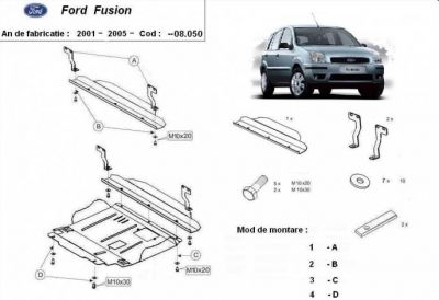 Scut motor metalic Ford Fusion produs intre 2001 - 2005