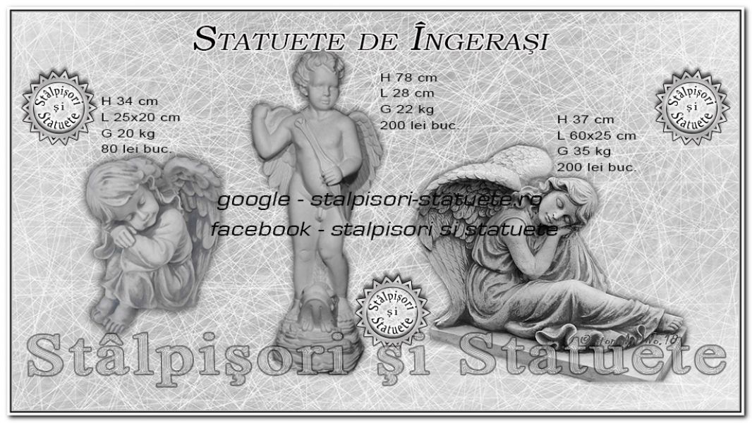 Statuete ingeras din beton.