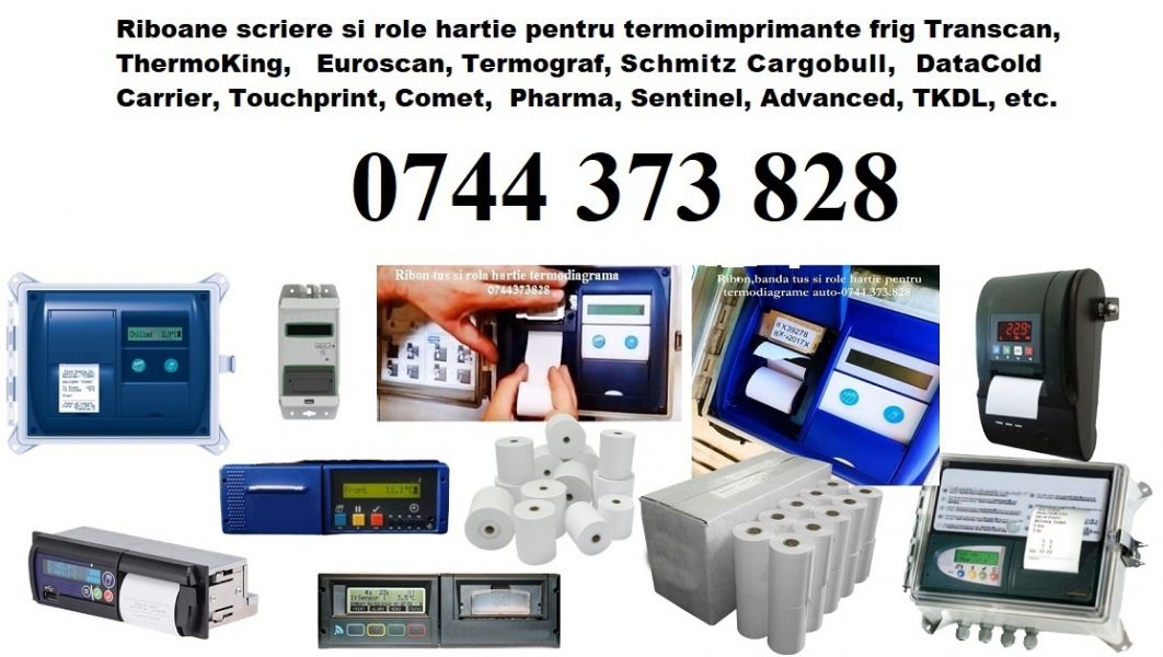 Ribon scriere Rola hartie termoimprimantafrig ThermoKing, Transcan, Euroscan, DataCold, Termograf, C