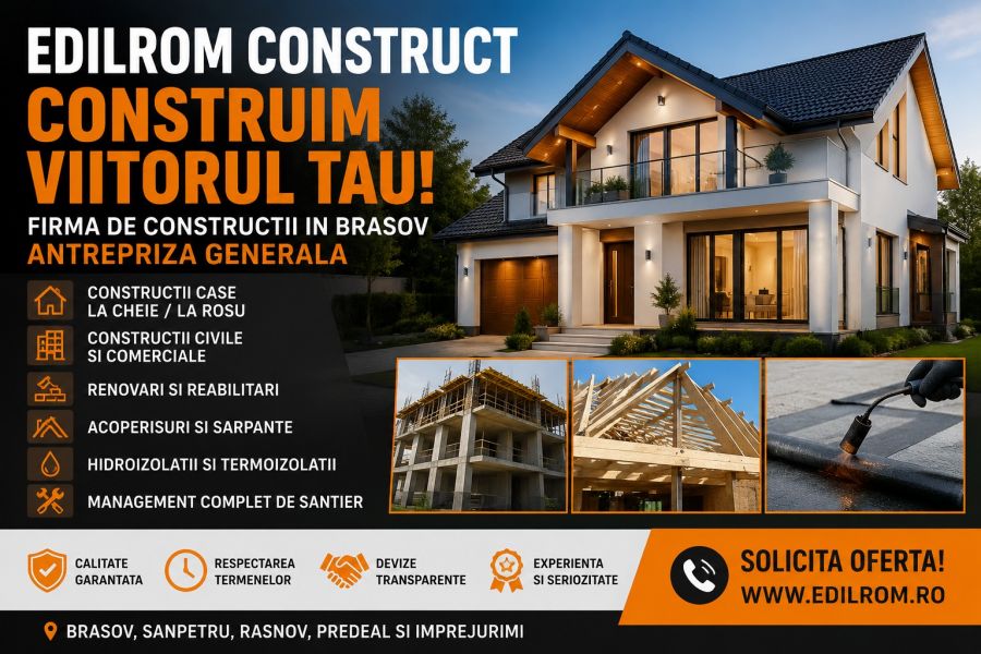 Firma Constructii Brasov - Constructii Case la Cheie, Case la Rosu, Renovari si Antrepriza Generala