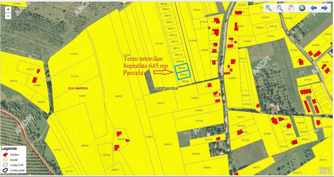 Vand teren intravilan Zona Borhanci Suprafata 1290 MP (2 parcele de 645 MP)