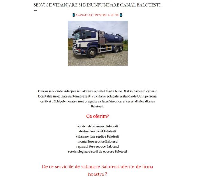 Vidanjare Balotesti Desfundare 