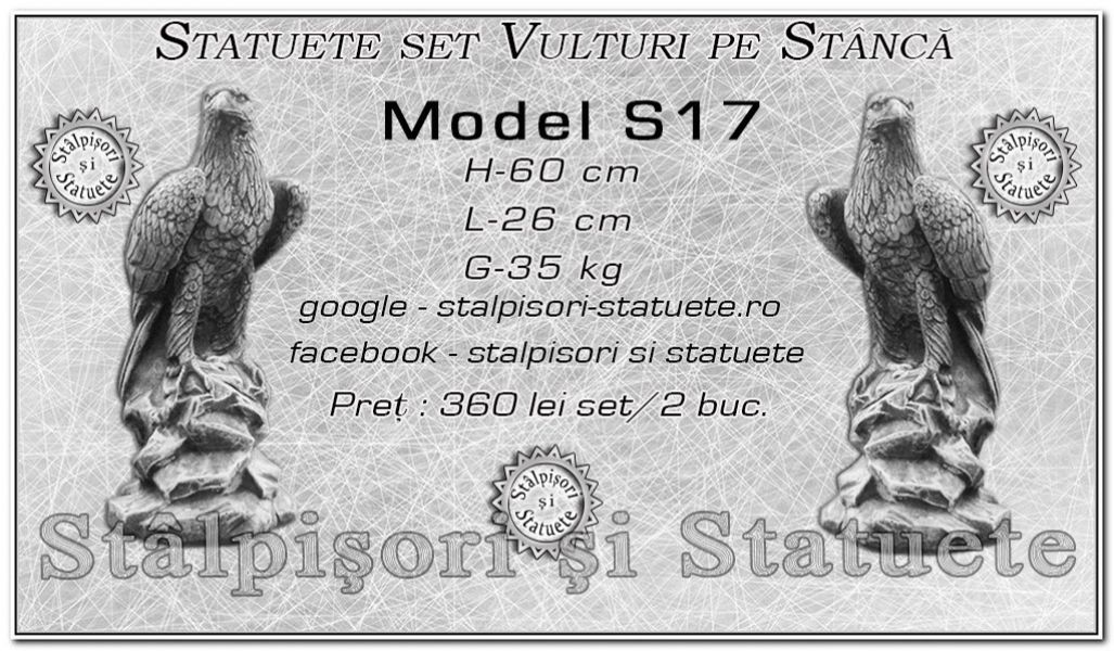 Statuete set vulturi din beton model S17.