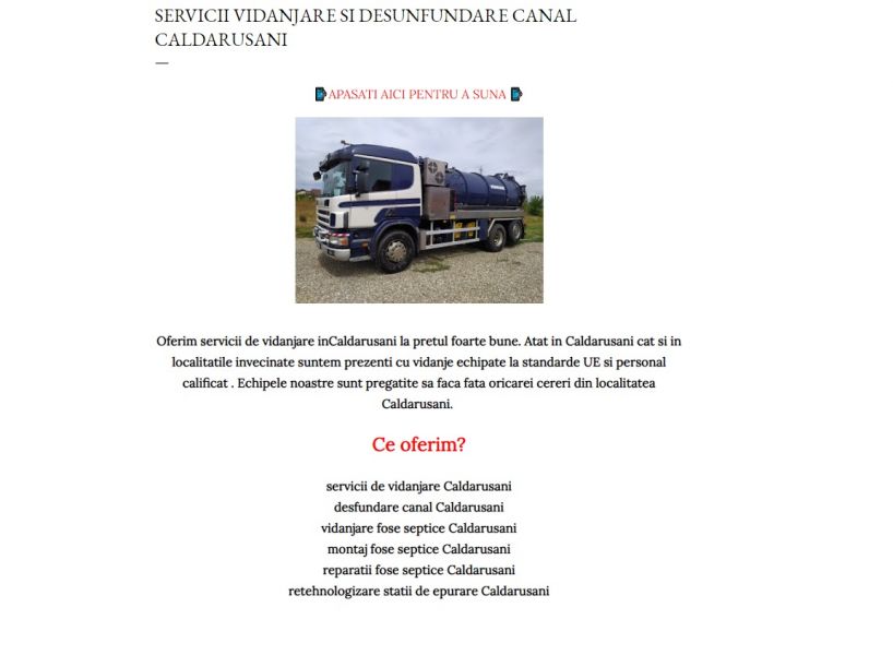 Vidanjare desfundare canal Caldarusani