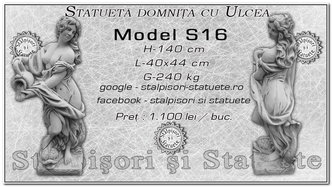 Statueta domnita cu ulcea din beton model S16.