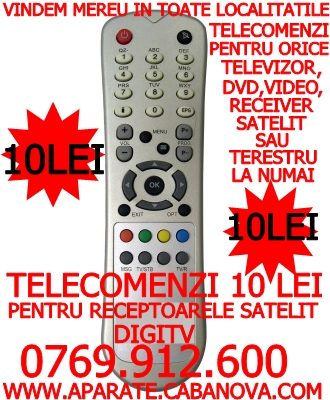 Telecomenzi DigiTv 10 Lei si telecomenzi Supertel 10 Lei pentru tv dvd video 0769912600