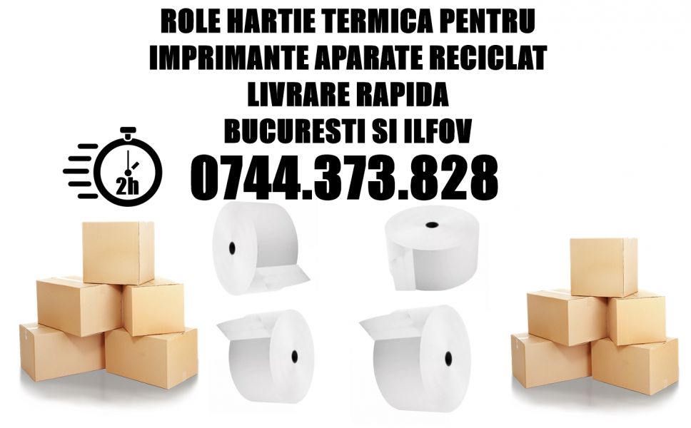 Rola hartie termica pentru imprimanta aparate reciclat RetuRo, Tomra, Envipco ... ..      
