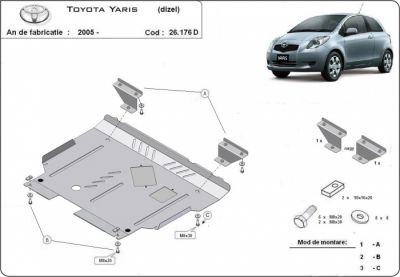 Scut motor metalic Toyota Yaris realizat dupa 2005 (Diesel)