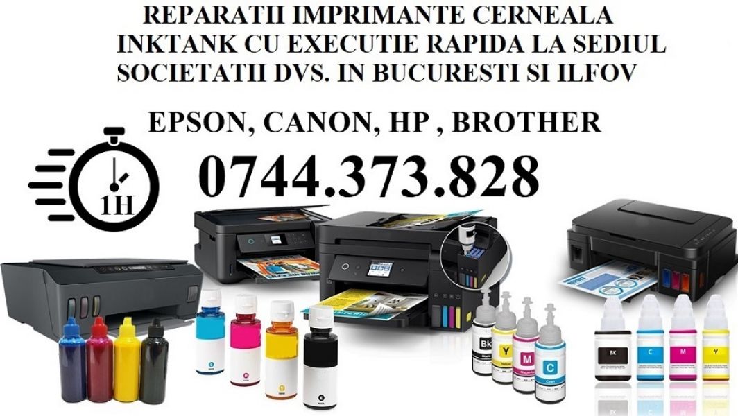 Service si flacoane imprimante cu rezervoare cerneala in Balotesti - 0744373828.