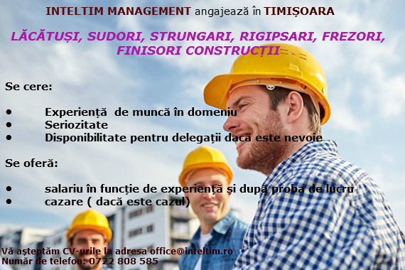 Angajam in constructii !