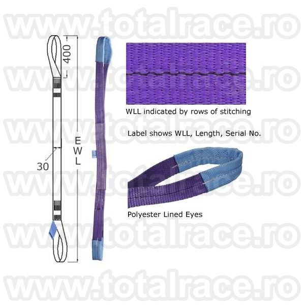 Chingi textile de ridicare pentru macarale turn Total Race