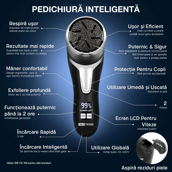 Pila electrica pentru calcaie, negru