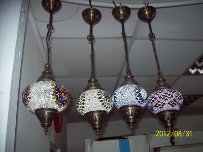 Vand lampa turcesc cu lumini si aparat de cafea cu nisip turcesc