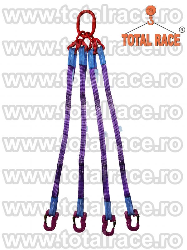 Echipament ridicare din chingi 3 brate cu carlige rotative