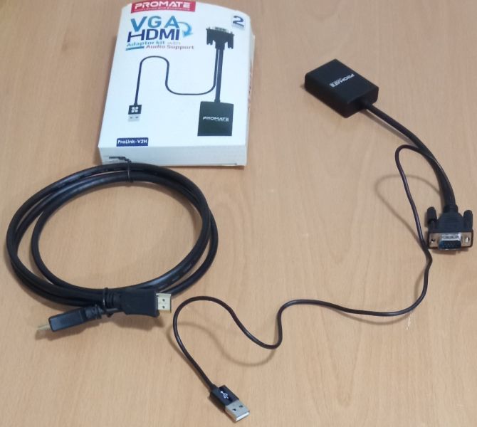Vand Adaptor Convertor de la VGA la HDMI cu port USB pentru alimentare si Semnal Audio
