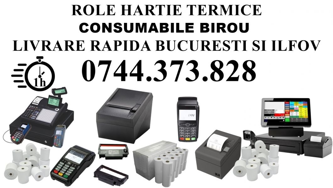 Rola hartie imprimanta termica de sectie (bon consum, nota de plata, bon comanda)