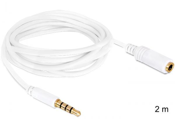 Cablu prelungitor Audio Stereo Jack 3.5 mm tata/mama IPhone 4 pin 2 m - 84482