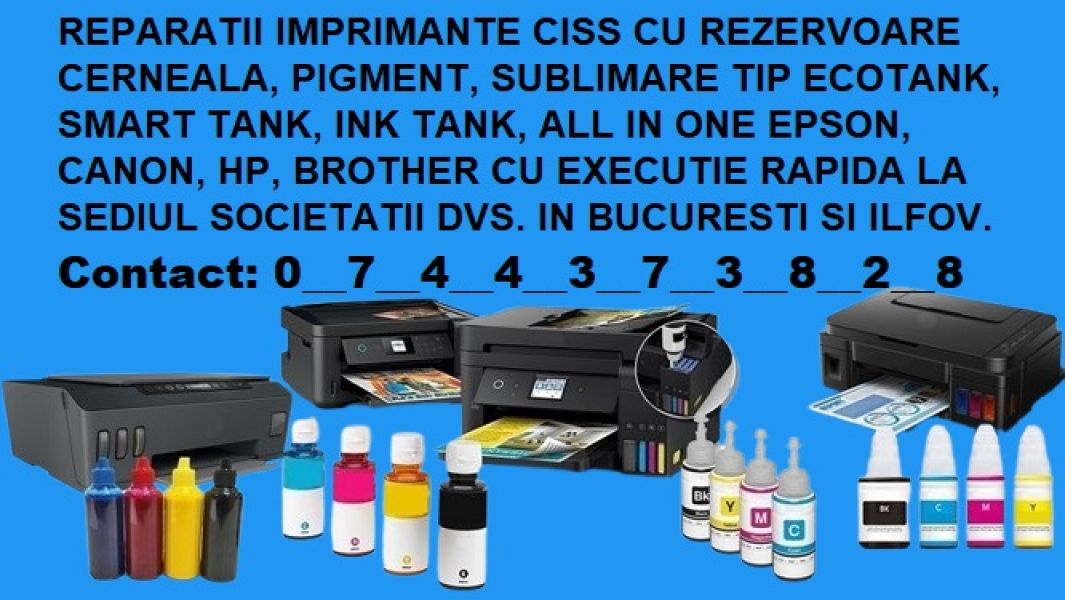 Rapid reparatii imprimante cu rezervoare cerneala in Bucuresti si Ilfov !