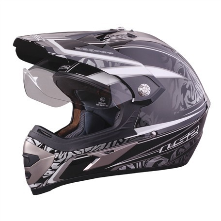 Casti LS2 MX433.3 MAGNUM ENDURO, GLOSS SILVER M