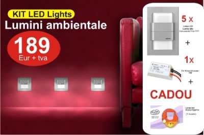 Kit lumini ambientale si decorative pentru iluminat trepte, holuri, mobilier