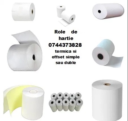 Role hartie termica si offset pentru imprimante Epson, Brother, Hp, Zinta, Zebra, Koehler, etc.