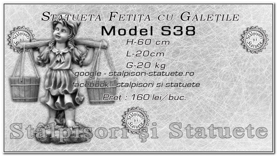 Statueta fetita cu galetile din beton model S38.