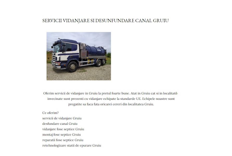 Firma servicii vidanjare Gruiu