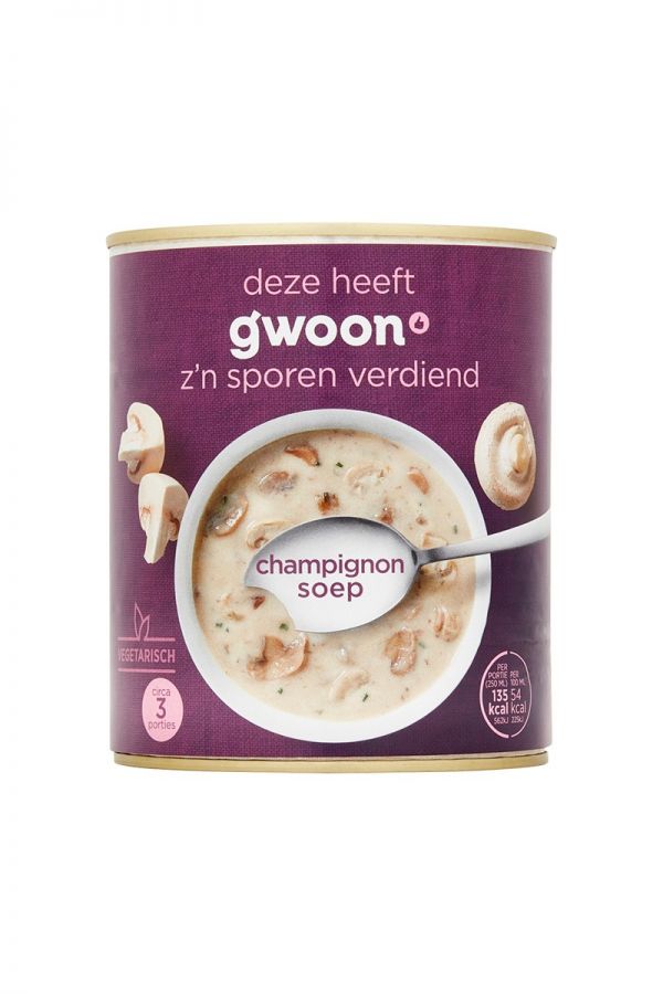 Compania Total Blue comercializeaza din stoc Gwoon supa crema de ciuperci champignon gata preparata