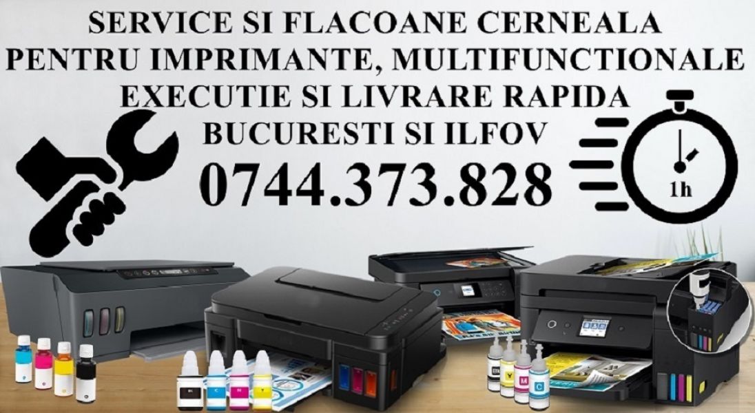 Profesional reparatii imprimante cu rezervoare ciss ink in Cornetu.  
