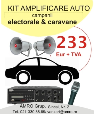 Sistem sonorizare auto campanii electorale si caravane publicitare