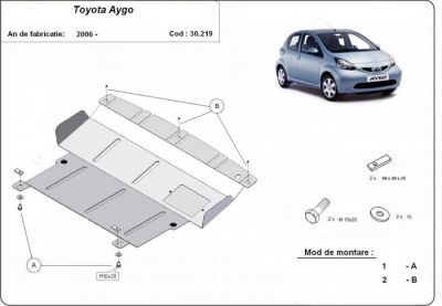 Scut motor metalic Toyota Aygo realizat dupa 2006