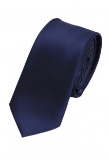 Cravata de matase slim bleumarin uni