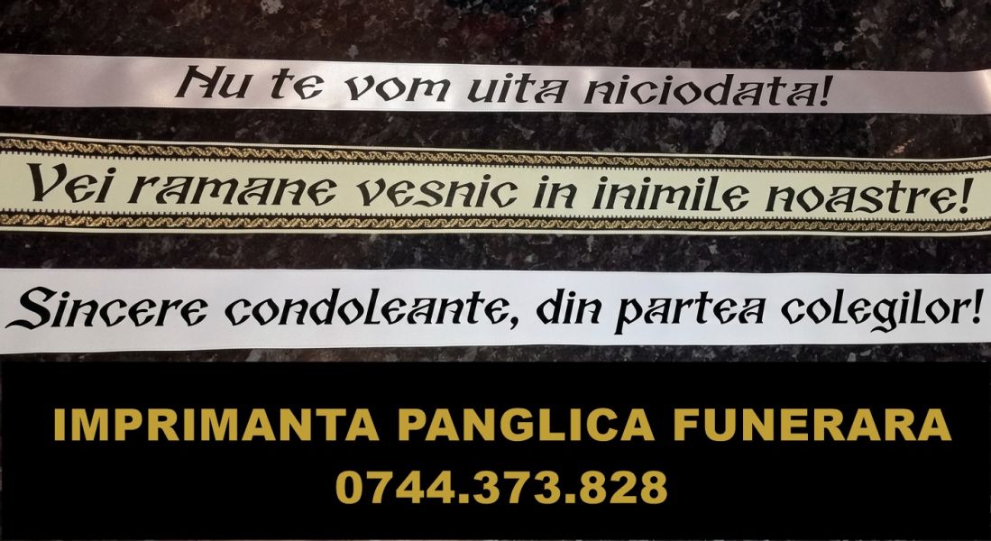 Imprimanta scriere panglici coroane lente funerare 0744373828